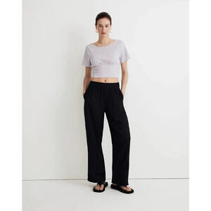 Madewell Shirred Crewneck Crop Top